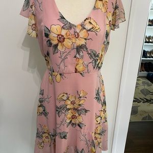 ROW-A Pink Floral Print Open Back Dress - Size M - NEW